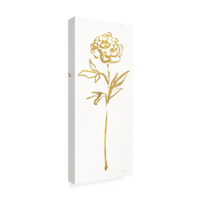 Art sur toile «Floral Line II White Gold» par Sue Schlabach