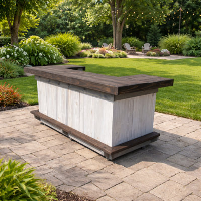 8ft U-Shaped Bar Counter Indoor Outdoor Reception Desk Cash Wrap Backyard Patio Station