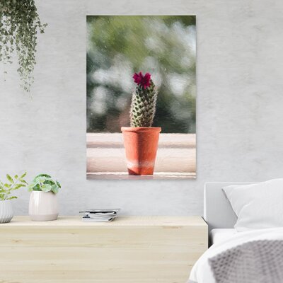 Green Cactus In Brown Pot 2 - 1 Piece Rectangle Graphic Art Print On Wrapped Canvas -  Foundry Select, D049E337E92C4F528F8F71F2C983887F