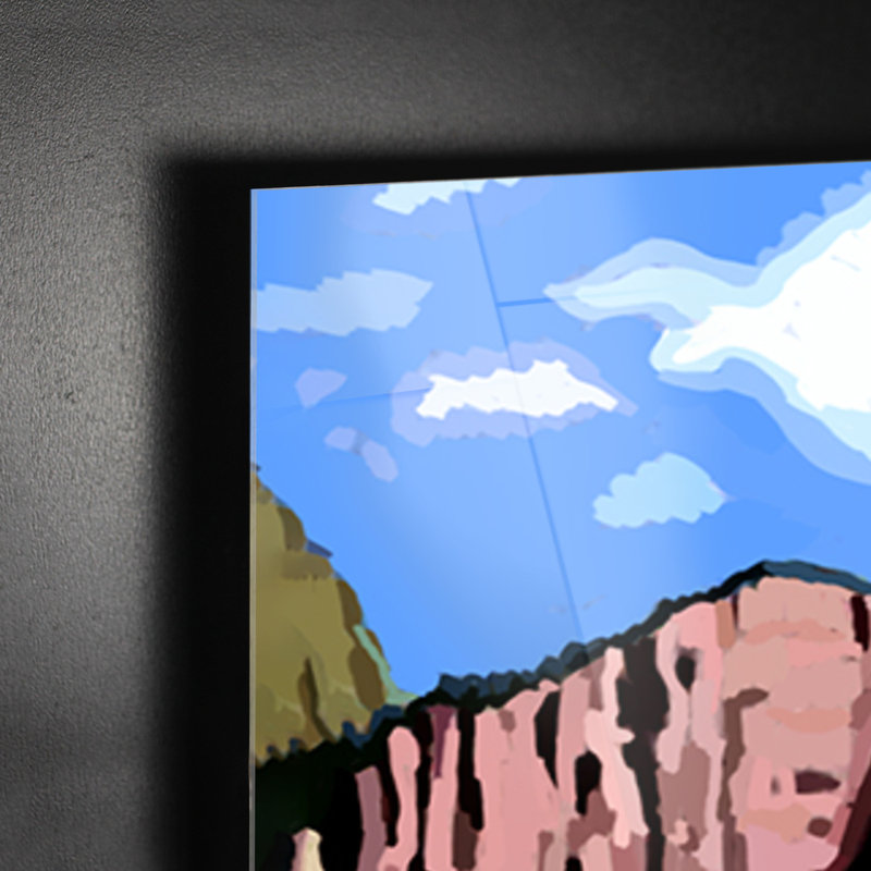 Yosemite Falls National Park - Rectangle Painting on Glass