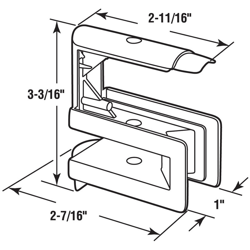 Insert de porte supérieure Prime-Line, 1 po, nouvelle génération (paquet simple), Non plaqué