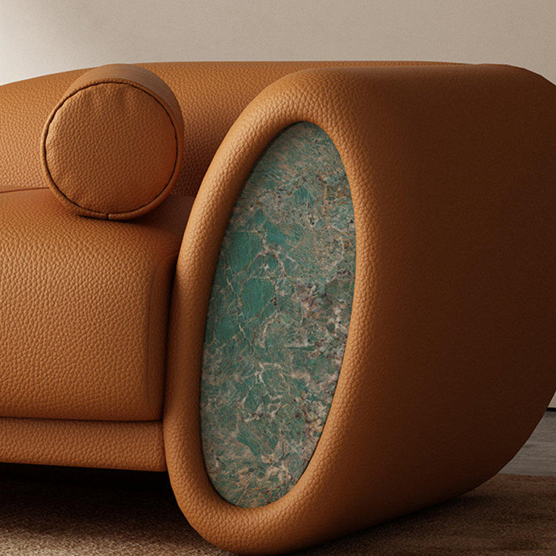Fauteuil inclinable léger et confortable en similicuir, Orange, Orienté à droite