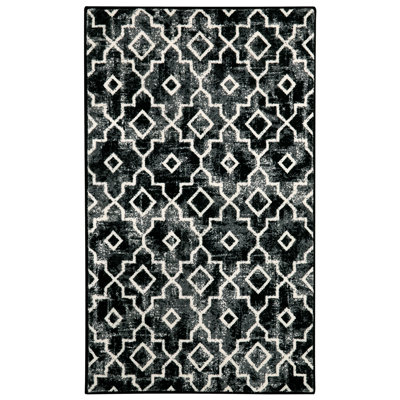 Rectangle Tawann Geometric Machine Washable Door Mat Non-Slip Doormat