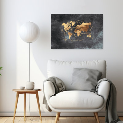 Vintage World Map Contemporary Wall Art