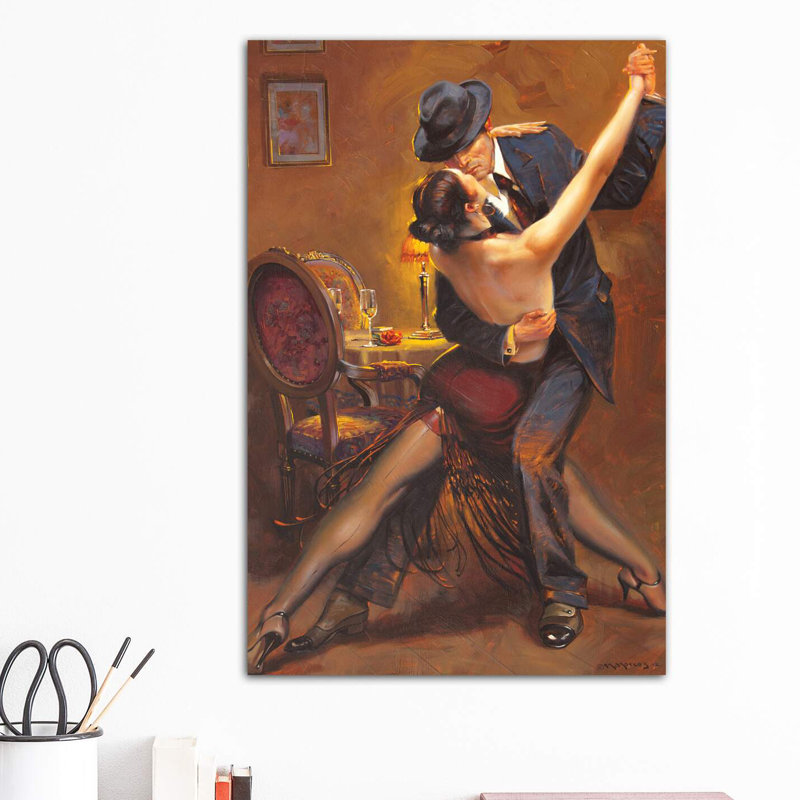 Tango by Maher Morcos - Wrapped Canvas Painting, 66.04 cm H x 45.72 cm W x 1.91 cm D
