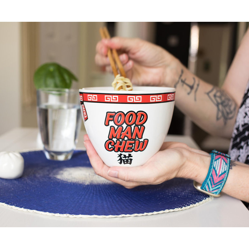 Service de vaisselle japonais Bowl Bop Food Man Chew | Bol Ramen 16 onces, baguettes