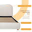 White Boucle Fabric Upholstered Ottoman Storage Bed Frame With Curved Shaped Headboard-491901647