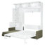 Lit grand format avec tablettes intégrées, panneau blanc, convient pour dormir la nuit dans les petits appartements, rangement mural, processus de levage en douceur-1235515788