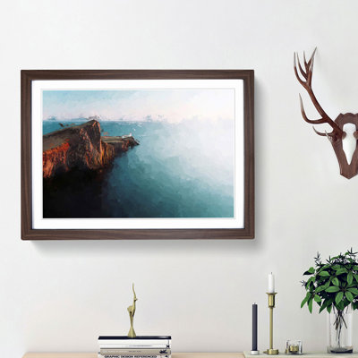 Neist Point Lighthouse Isle of Skye in Abstract - Framed Print