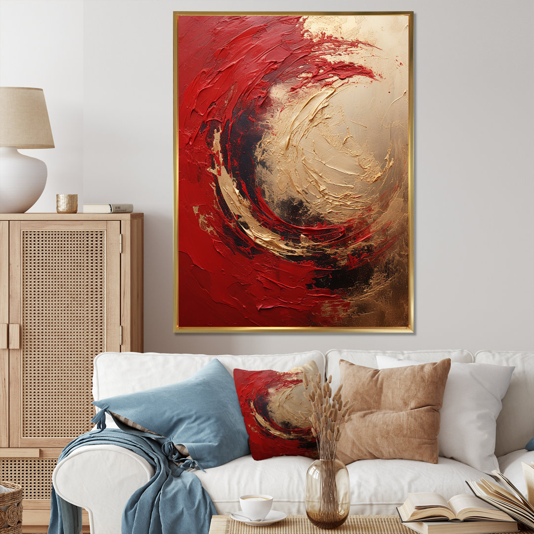 Red Gold Fusion Spiral I - Abstract Spirals Canvas Prints Design Art 