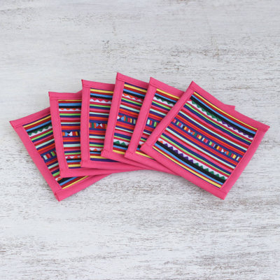 Lahu Cotton Square 6 Piece Coaster Set