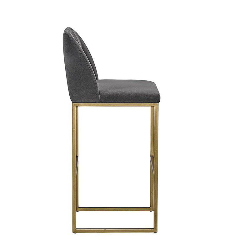 Nevin Barstool - Polo Club Muslin, Dark Gray Performance Basketweave, Bar Stool (30" Seat Height)