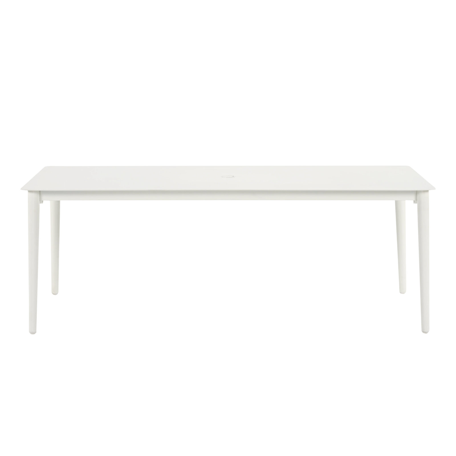 Silvie 8-Person White Aluminum Patio Dining Table 
