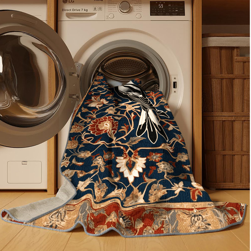 Tapis oriental lavable avec pie, Rectangulaire 2 pi x 3 pi