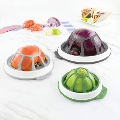 Ensemble de 3 produits Tovolo Seal and Store en silicone pour fruits et légumes coupés
