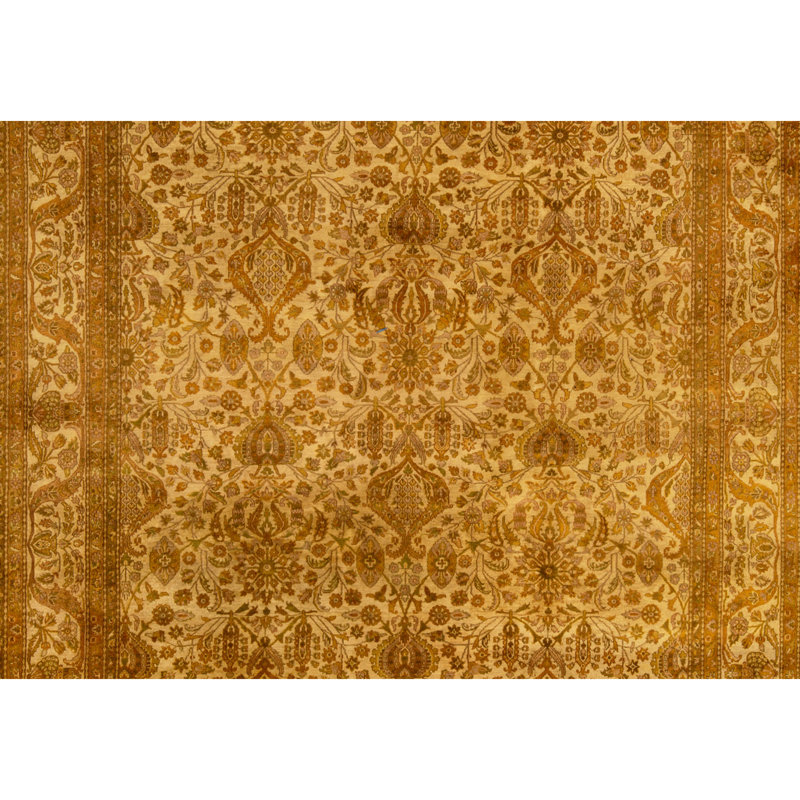 Hand Knotted Wool Area Rug in Beige