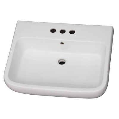 Barclay 18.5 " Vitreous China Rectangular Bathroom Sink and Overflow Hole