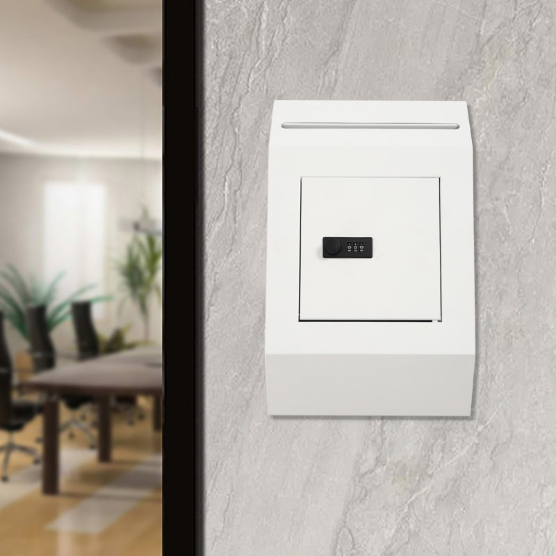 Wall Mount Locking Steel Mailbox, White
