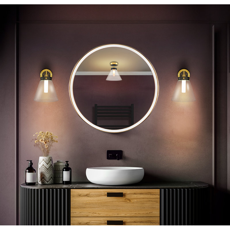Sisilia Flush Mount, Brass/Black
