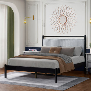 Bed Frame With Fluffy Soft Headboard