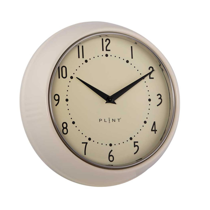 Metal Wall Clock, Cream