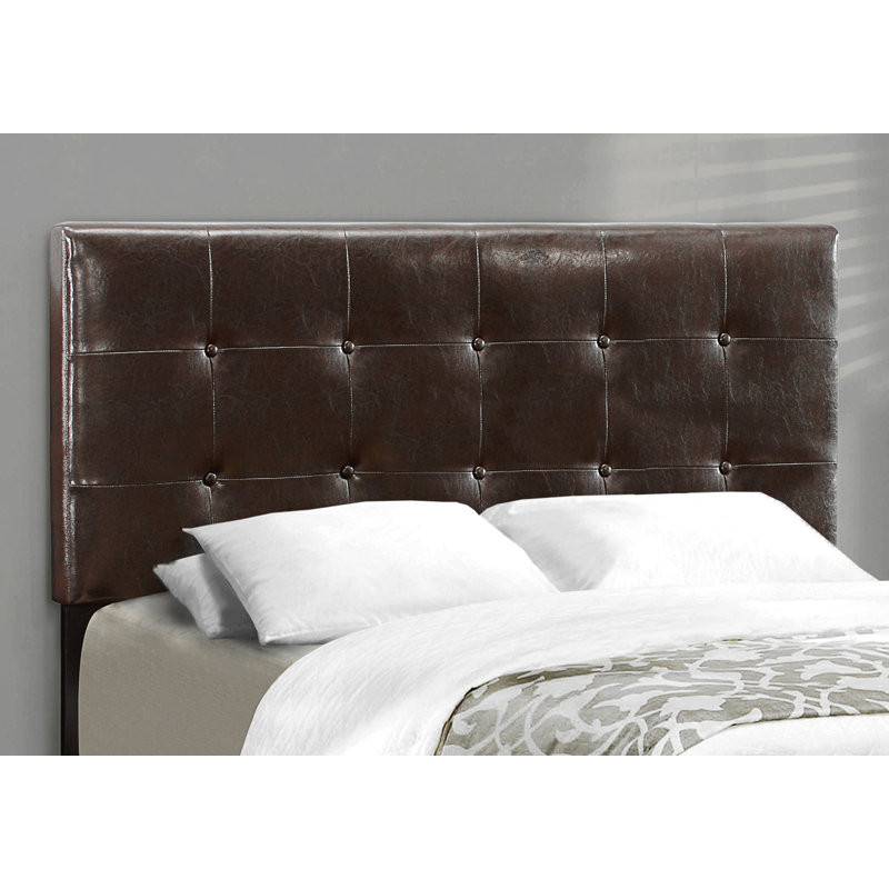 Bed, Platform, Bedroom, Frame, Upholstered, Pu Leather Look, Transitional, Full/Double, Dark Brown