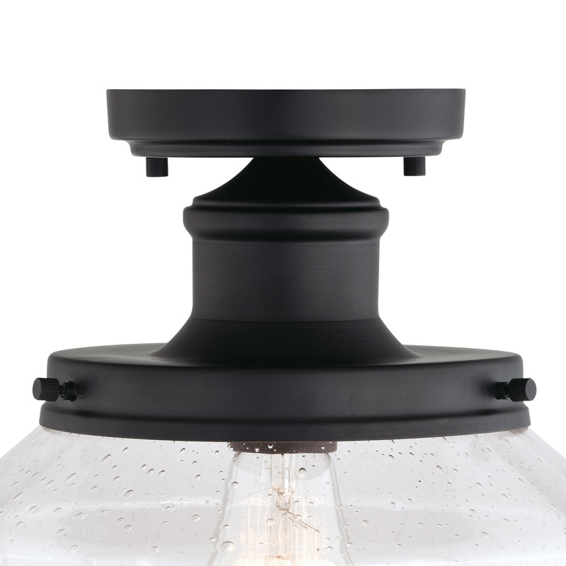 Enmore Matte Black 10'' W 1 - Bulb Outdoor Semi Flush Mount