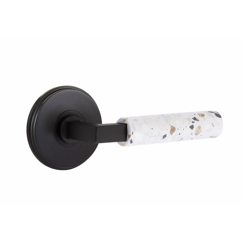 Ensemble de leviers d'intimité Emtek Select, rosette Watford, tige carrée en L, poignée, l 5,875 po x L 5,875 po, Oui