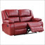 Ensemble de canapé inclinable rouge 2 pièces