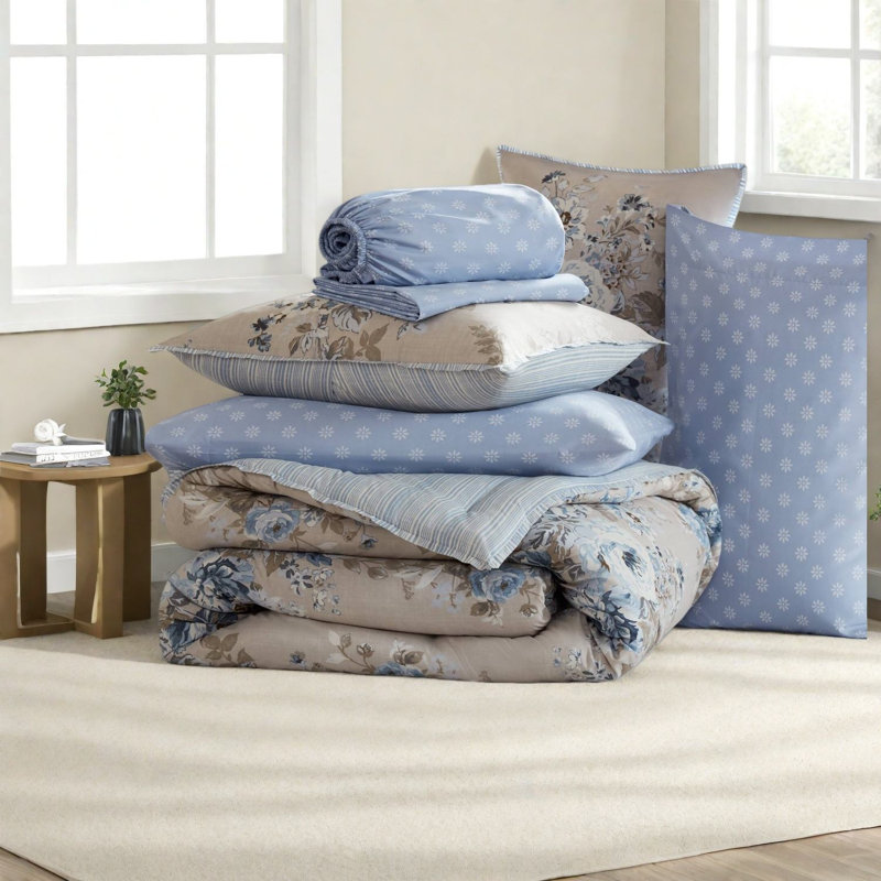 Reversible Bedding Sets Microfiber Full Floral Farmhouse Home Comfort