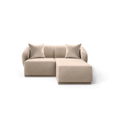 2 Seater Velvet Corner Modular Sectional Lotario For Living Room Apartment   