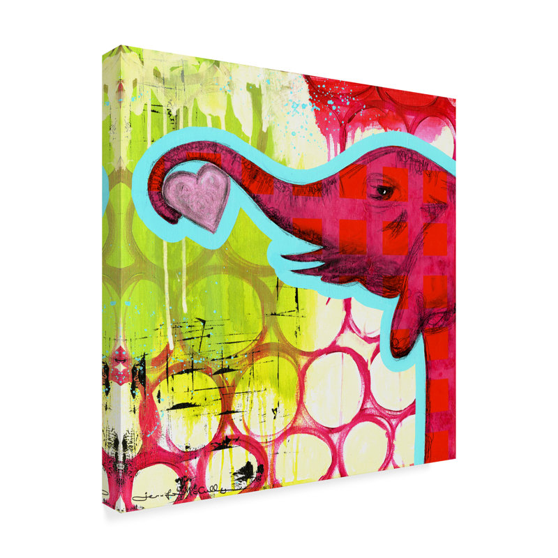 Art sur toile Huso «Hot Pink Elephant», H 14 po x l 14 po x P 2 po