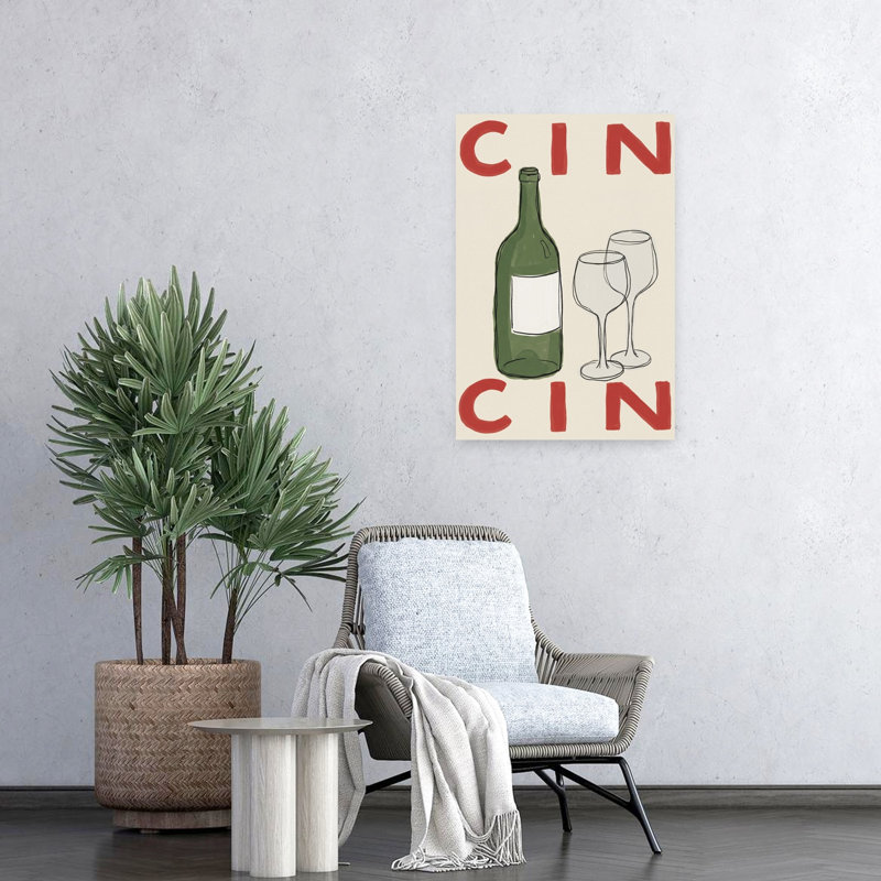 Reproduction d'art contemporain Cin Cin Wine Toast, 24" H x 16" W