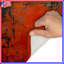 Tapis de bain abstrait orange et noir-628522140