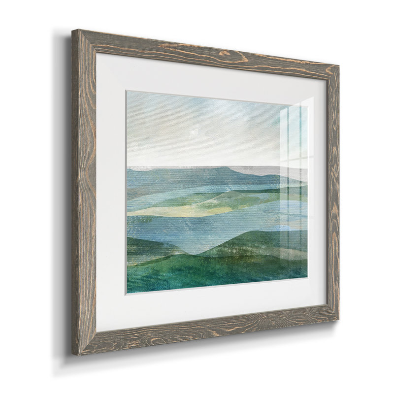 River Valley - Ensemble de 2 peintures sur papier encadrées, H 20 po x l 34 po x P 1,5 po, Cadre en papier gris