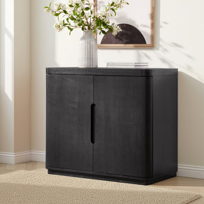 Waynesville 36"W 2-Door Modern Oak Wood Cabinet with Adjustable Shelves