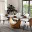 Table de salle à manger moderne minimaliste ovale avec plateau de table en pierre frittée-621156684-621156675