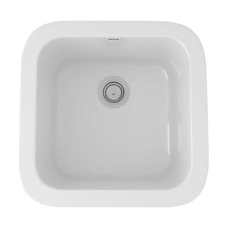 Allia 18" Fireclay Single Bowl Bar/Food Prep Kitchen Sink, White