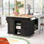 Chariot de cuisine avec îlot de cuisine mobile en bois d'hévéa avec rangement et 5 tiroirs, longueur de 53 pouces-44430798