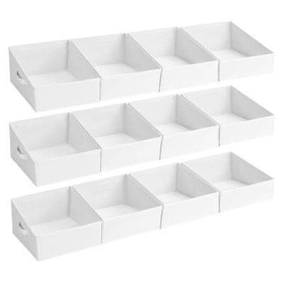 Ensemble de 12 paniers de rangement pour garde-robe - Paniers de rangement pliables en tissu avec poignées, cubes de rangement trapézoïdaux
