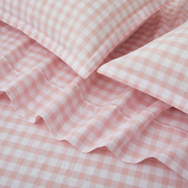 Ensemble de draps-housse en coton lavé, Drap-housse pour lit double + 2 taies décoratives