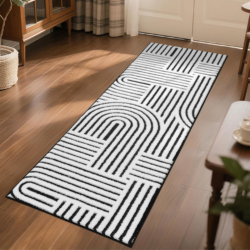 Tapis à poils longs doux et moelleux, Beige, Tapis de couloir 2 pi x 6 pi