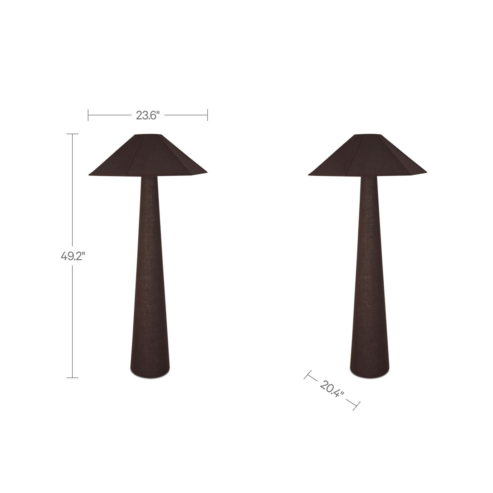 Petrus 49" Floor Lamp, Brown, Brown