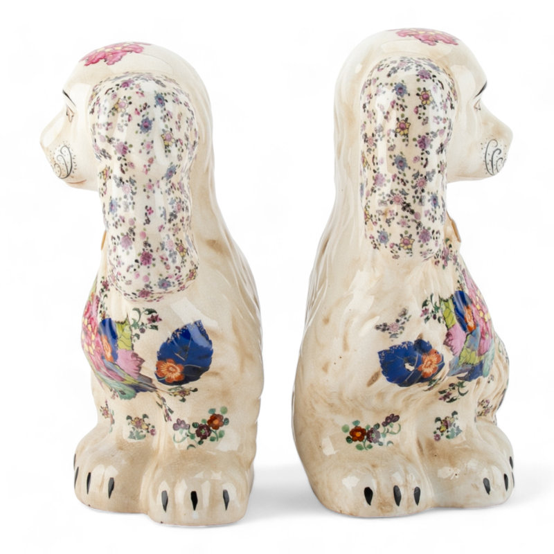 Porcelain Staffordshire Dog Figurines Pair