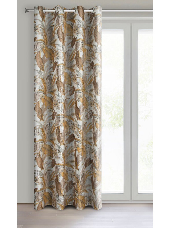 Ramires 100% Polyester Blackout Curtain Single Panel