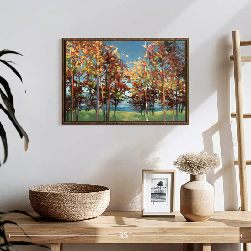 Kaléidoscope, 19 po x 13 po, Cadre flottant noyer