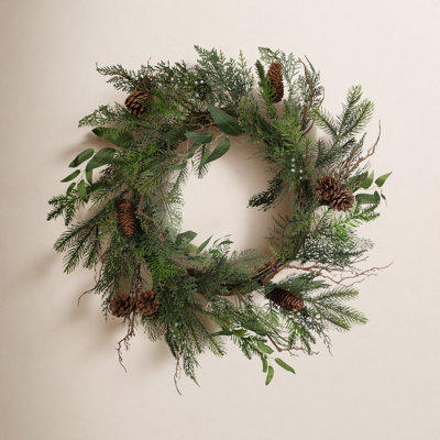 24'' Faux Cedar Polyethylene Plastic Wreath