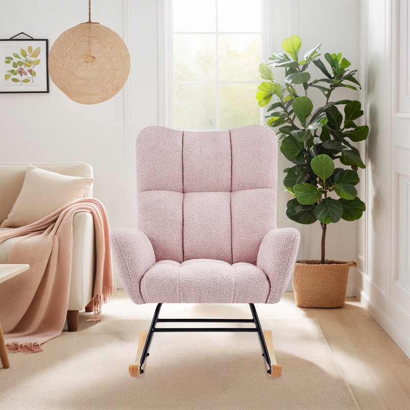 Imtyaz Metal Rocking Chair, Pink