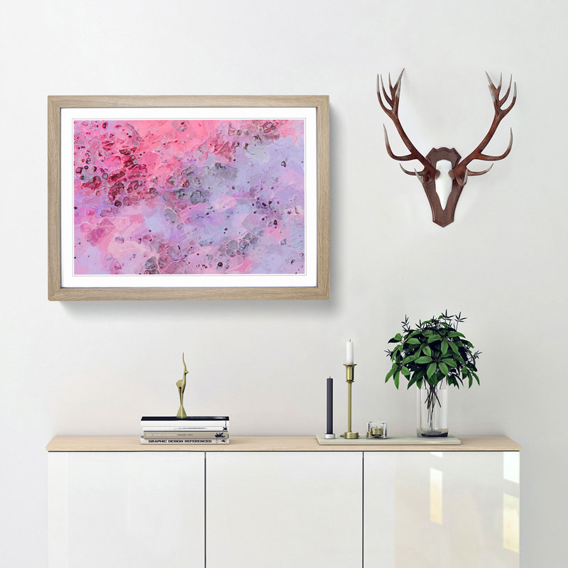 A New Dawn in Abstract - Picture Frame Painting Print, 36cm H x 48cm W x 2cm D, Oak Framed