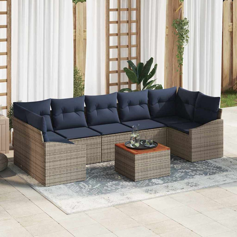 Ensemble de canapé de jardin avec coussin 8 pièces vidaXL